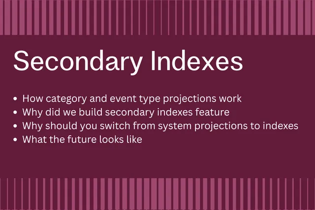 Secondary Indexes in KurrentDB: Default Indexes